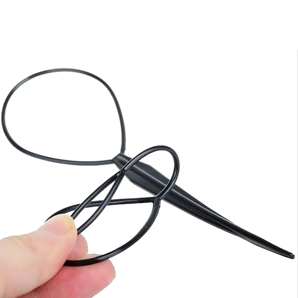 

Horsetail Hair Knitting Plastic Resin Black Hair Fasteners for Women Girls 2PCS
