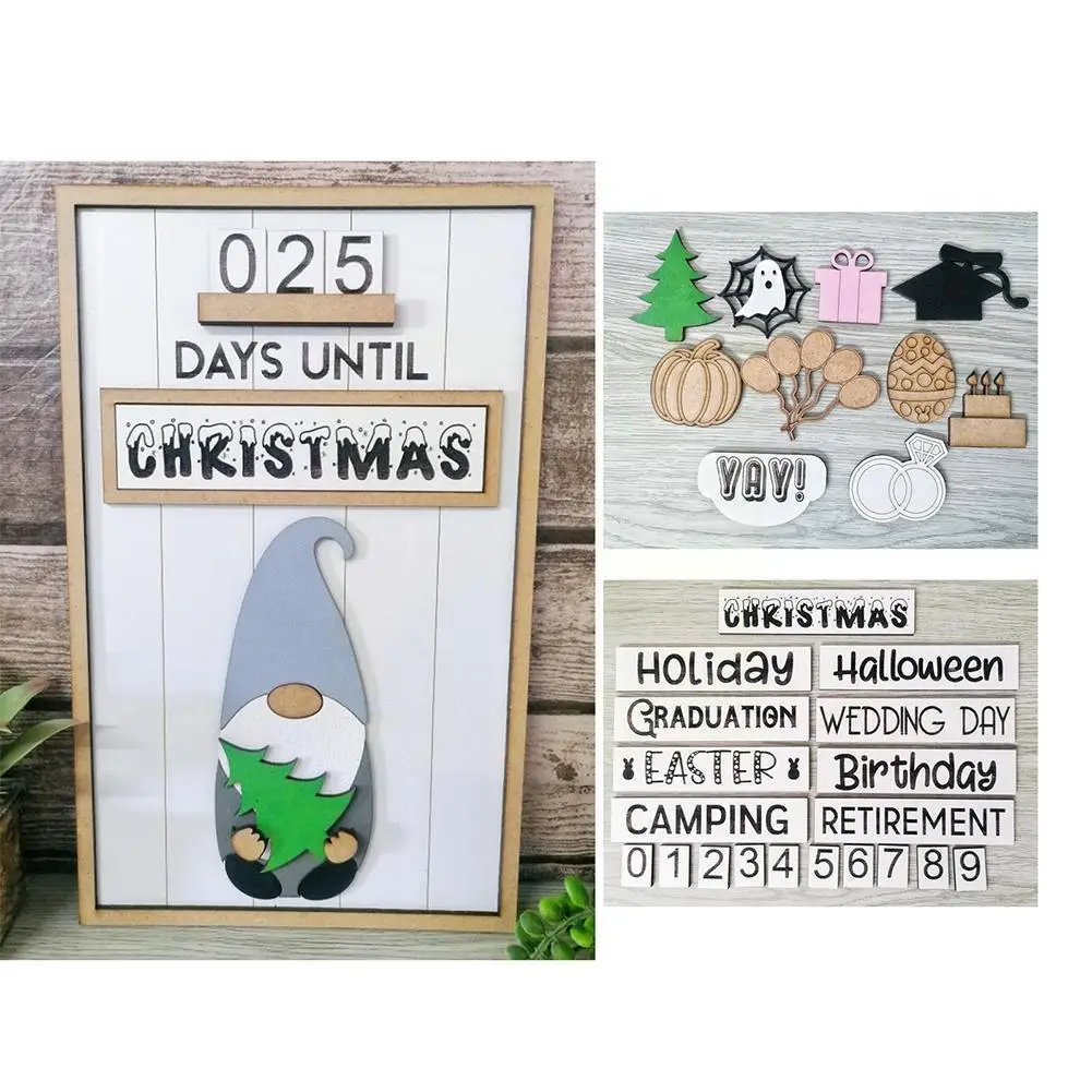 

Рождественские украшения, деревянный праздничный грузовик, обратный отсчет, Безликий знак, украшения, праздничный отсчет, деревянный Y7T2