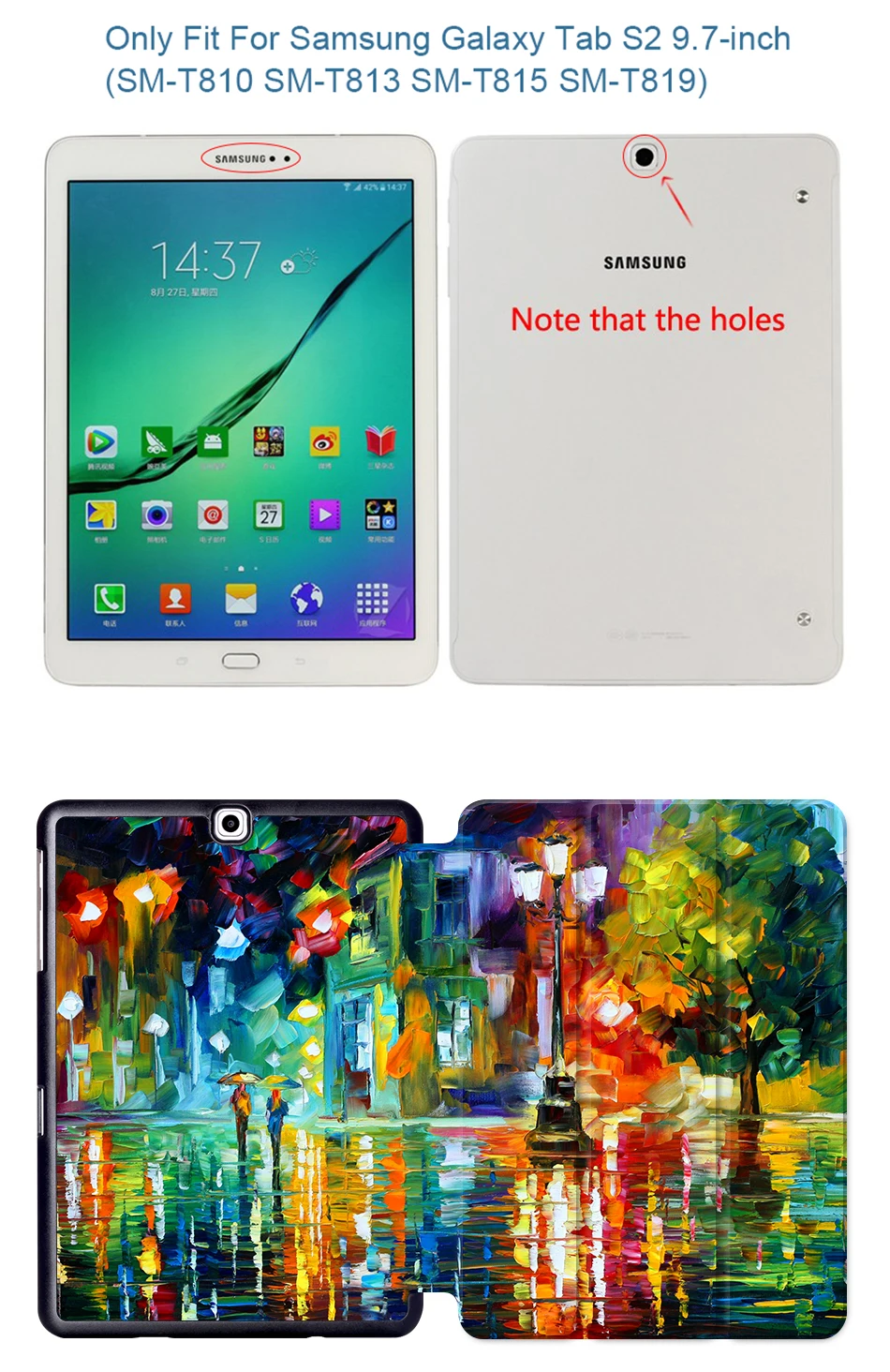 MTT чехол для планшета с масляным рисунком для samsung Galaxy S2 9,7 ''SM-T810 T813 T815 T819 складной магнитный защитный чехол из искусственной кожи с подставкой