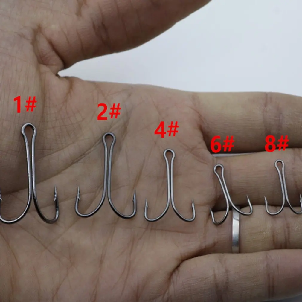 Fishing Hook 20Pcs High Carbon Steel Treble Hooks Tackle Tool Round Bend Fish for Bass Carp | Спорт и развлечения