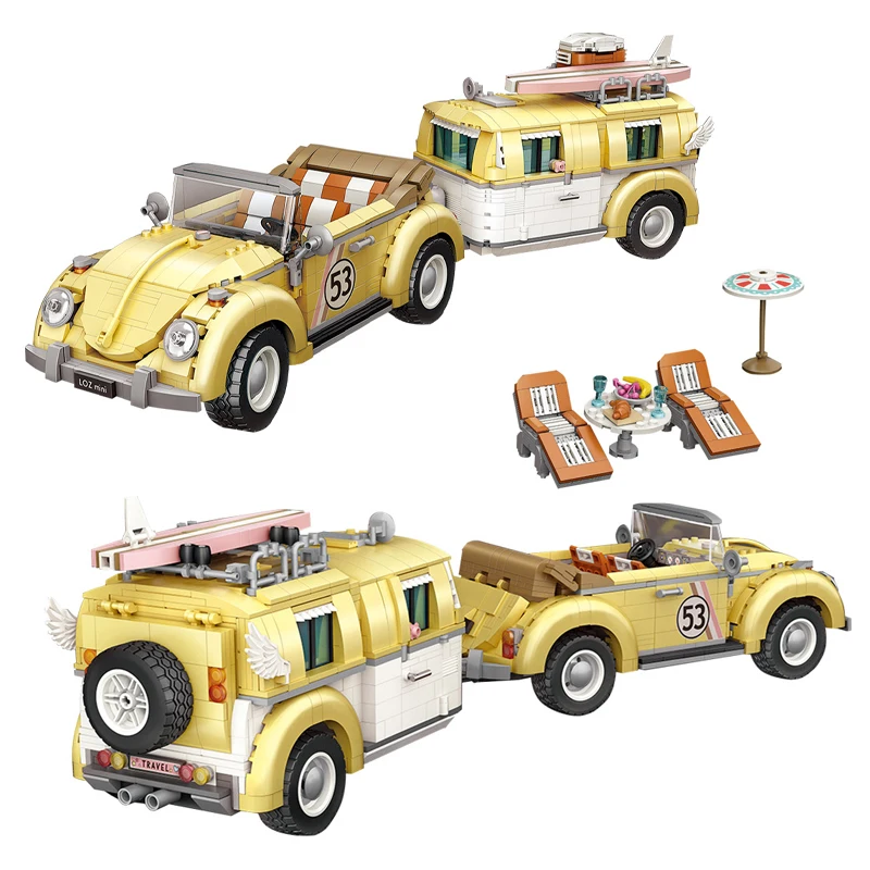 

2228 PCS Mini Blocks City Vehicles Camper Van Touring Car Model Bricks Building DIY Educational Toys for Children Xmas Gifts