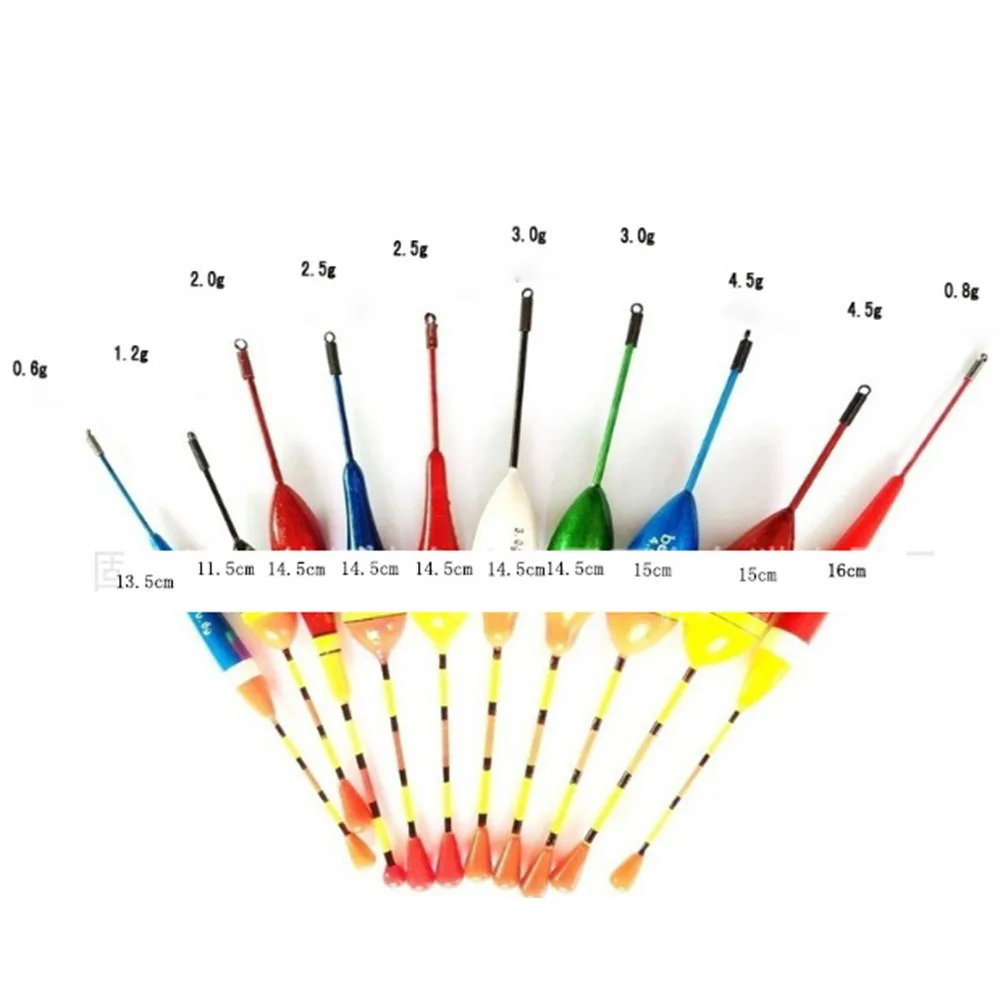 

10pcs/ set Fishing Floats Set Buoy Bobber Fishing Light Stick Floats Fluctuate Mix Size Color float buoy For Fishing Accessories