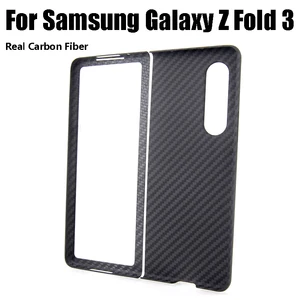 for samsung z fold 3 real carbon fiber mobile phone case anti scratch aramid fiber protective cover shell funda shockproof capa free global shipping