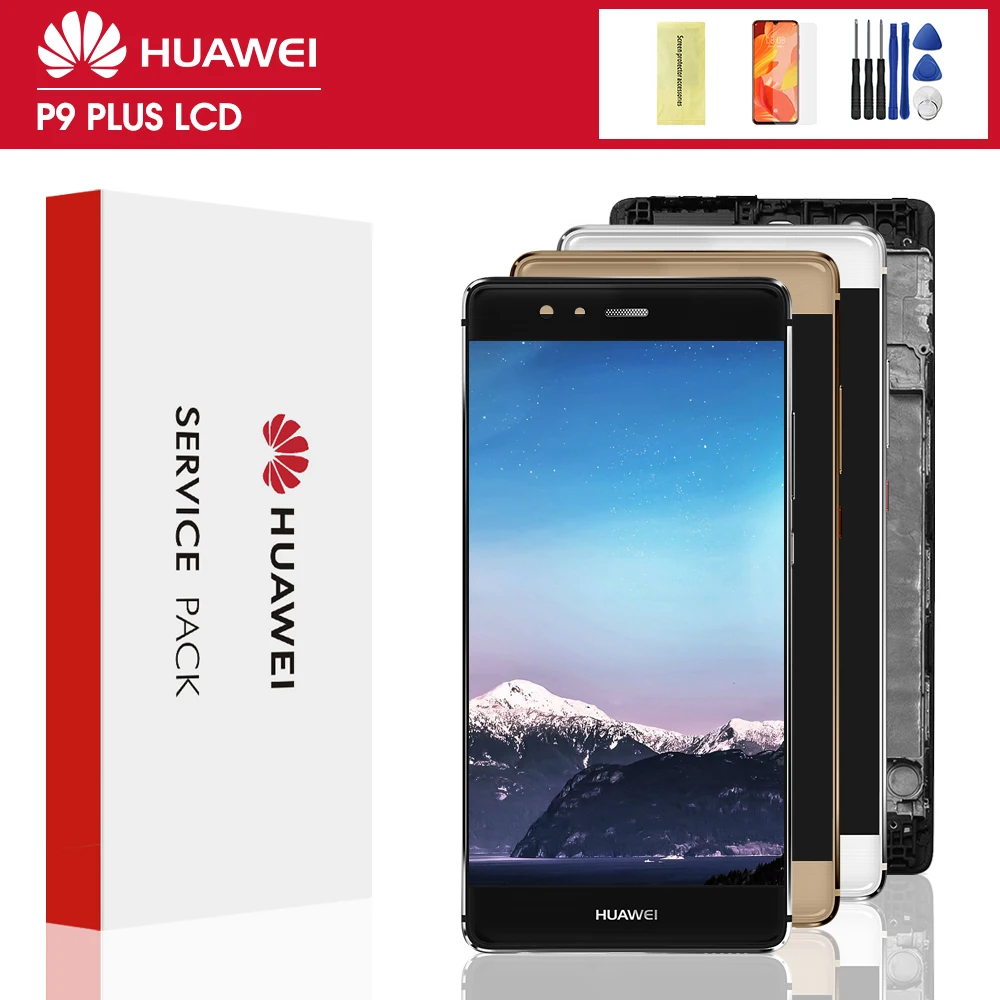 Оригинальный дисплей для Huawei P9 Plus ЖК-дисплей дигитайзер сенсорный экран в сборе с