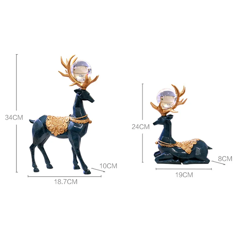 

Deer Miniature Simple Modern Reindeer Figurines Livingroom Ornament Home Furnishing Decoration Crafts Office Home Wedding Gift