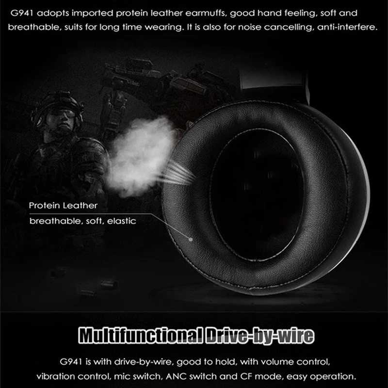 Игровые наушники Somic G941 USB 7.1 Виртуальный объемный звук Игровая гарнитура Наушники с микрофоном Стерео басовые вибрации для ПК наушники игровые наушники
