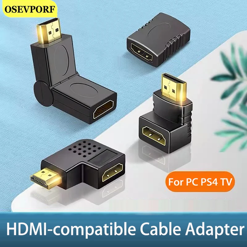 Переходник HDMI (штекер-гнездо) 180/360 градусов для HD TV PS4 ноутбуков ТВ-приставок |
