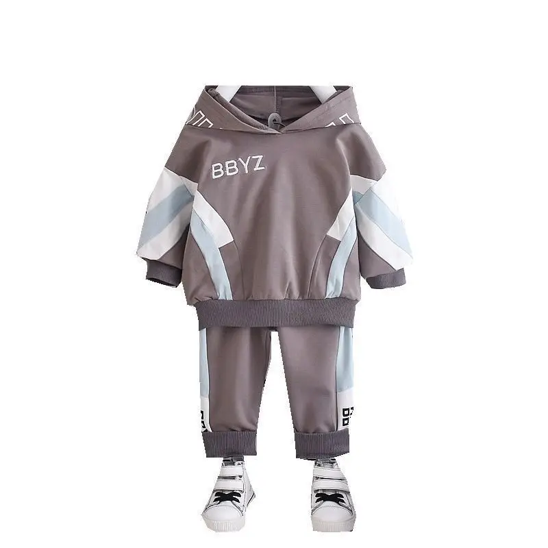 Новый весенне осенний детский модный костюм детская толстовка с капюшоном и
