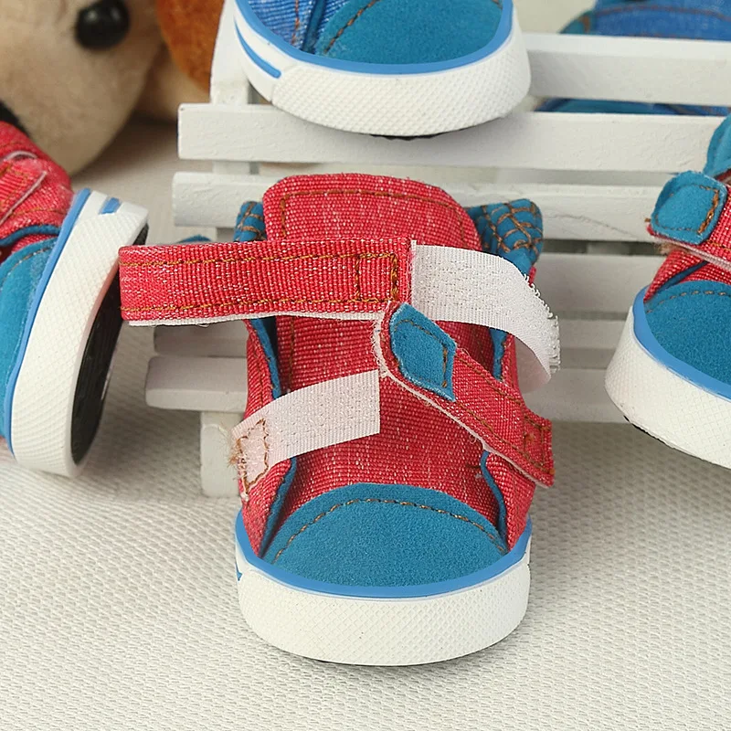 Модные зимние ботинки для собак 4 шт./компл. спортивная обувь холщовые джинсовые