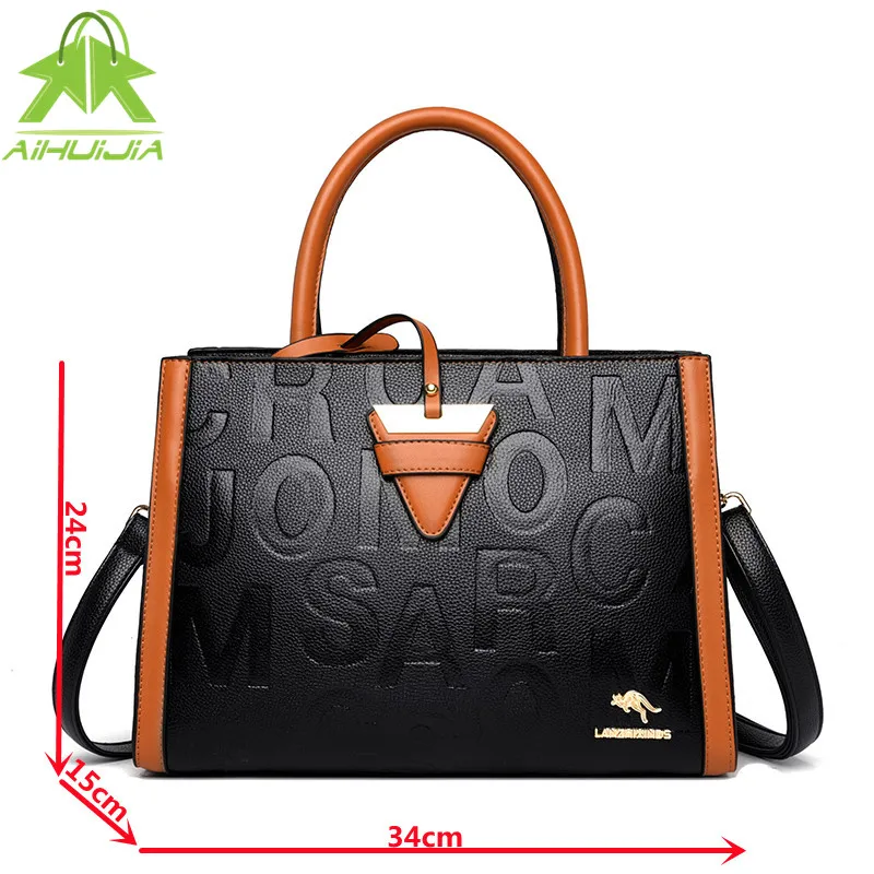 

Luxury Ladies Handbag New High Quality Pu Leather Letter Shoulder Bags Fashion and Large Capacity Travel Ladies Messenger Bag