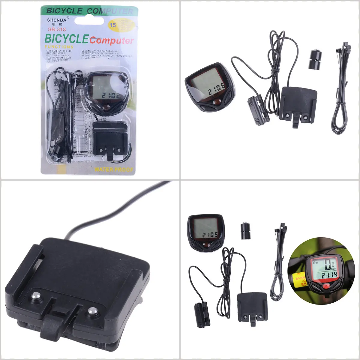 Водонепроницаемый цифровой ЖК компьютер велосипедная фотография 1