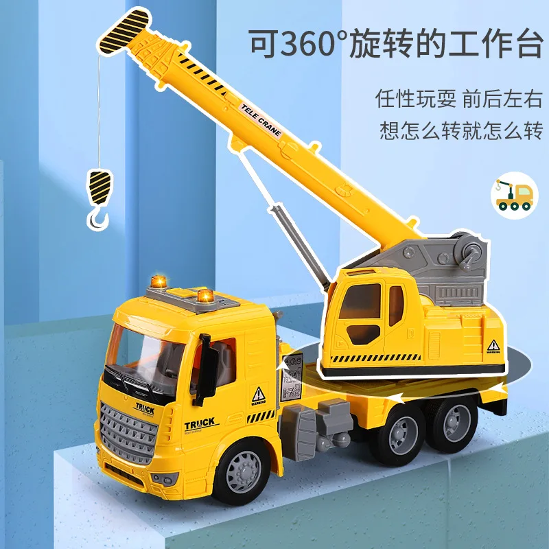 Wholesale alloy engineering vehicle model Simulation wheeled Crane Alloy Car Model Sound and light toy free shipping Kid Toys |