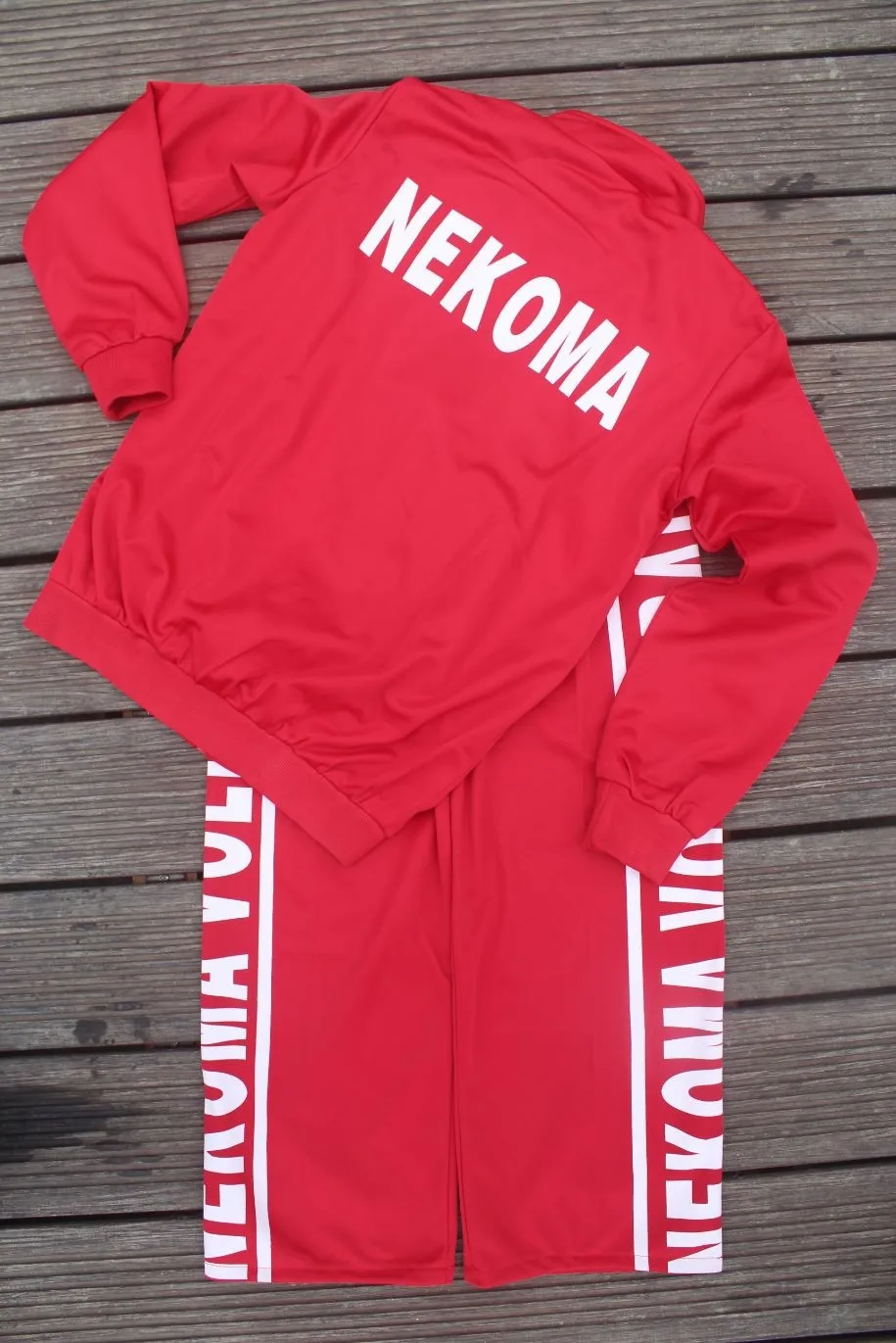 Костюм для косплея Haikyuu Nekoma костюм из куртки и брюк Красная Спортивная форма