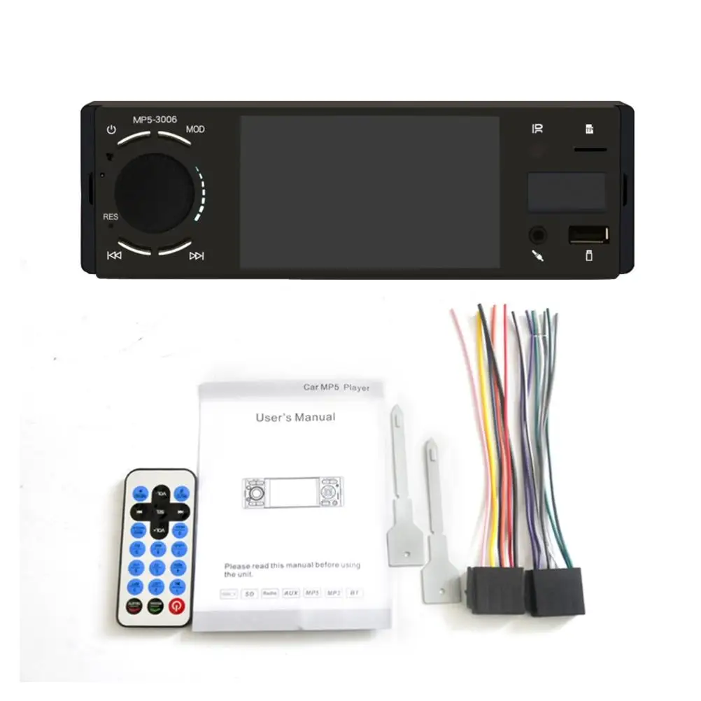 

1 Din Car Radio Bluetooth Handsfree 4.1" Touch Screen MP5 Video Player USB TF Folder Control ISO Head Unit Car Electronics