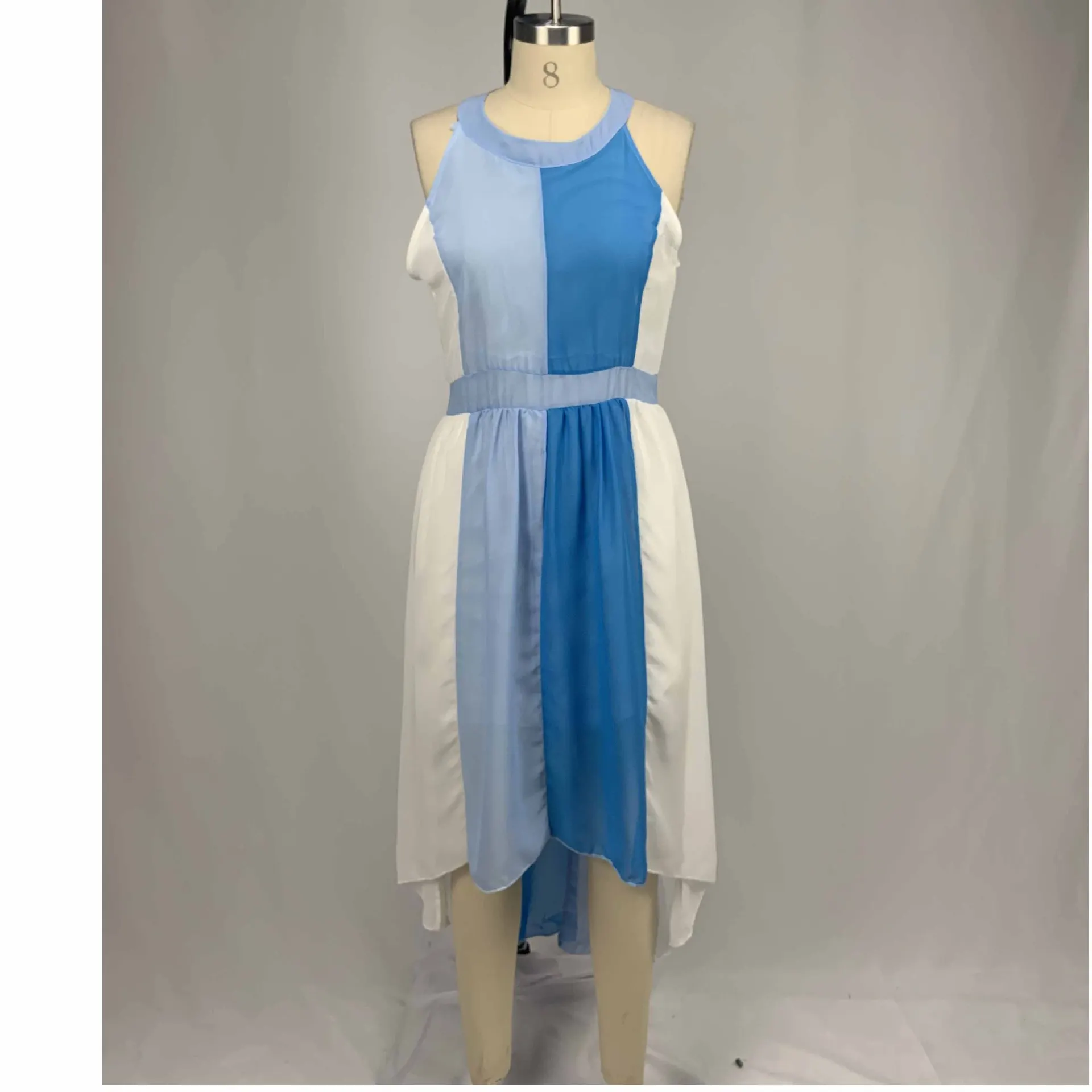 

Women Summer Fashion Patchwork Asymmetrical Plus Size 5xl Dress Casual Sexy Sleeveless High Waist Chiffon Party Dresses