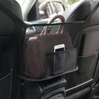 large capacity car seat net pocket handbag purse holder bag organizer storage pet net barrier dog pouch between back seats