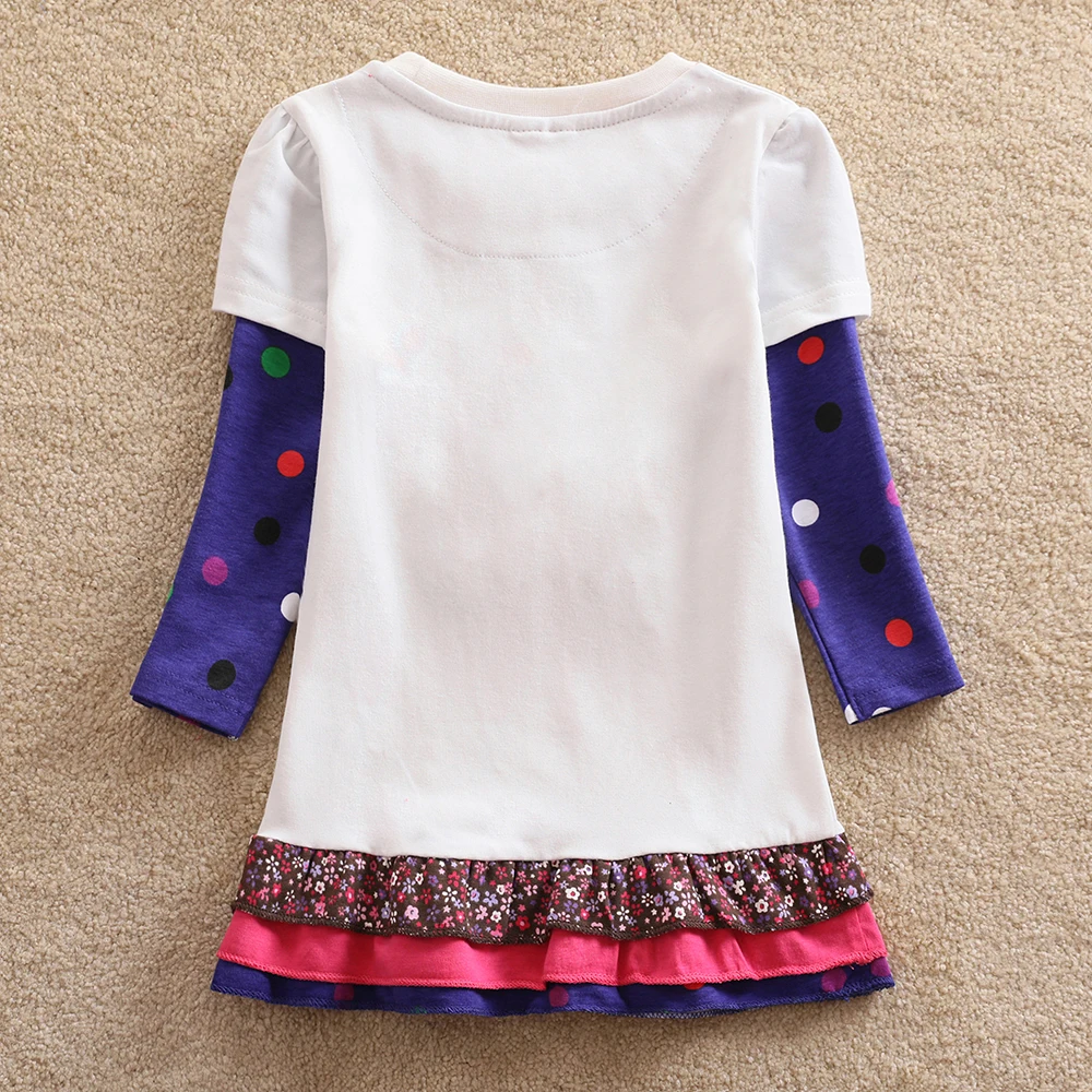 Платье с длинным рукавом для девочек демисезонное хлопковое платье вышивкой