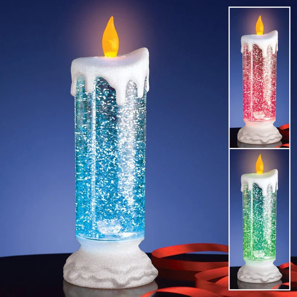 

Rechargeable Colour Electronic LED Waterproof Candle With Glitter Colour Changing LED Water Candle SLC88