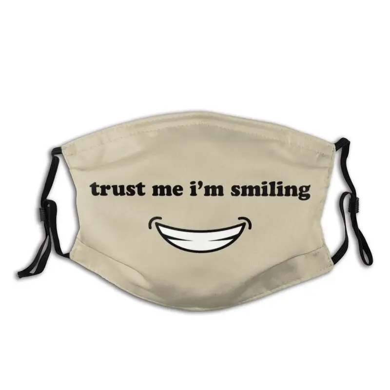 

Моющиеся Trust Me», «I'm Улыбающееся лицевая маска против дымки пыли защитный респиратор муфельной маска с фильтрами PM 2,5