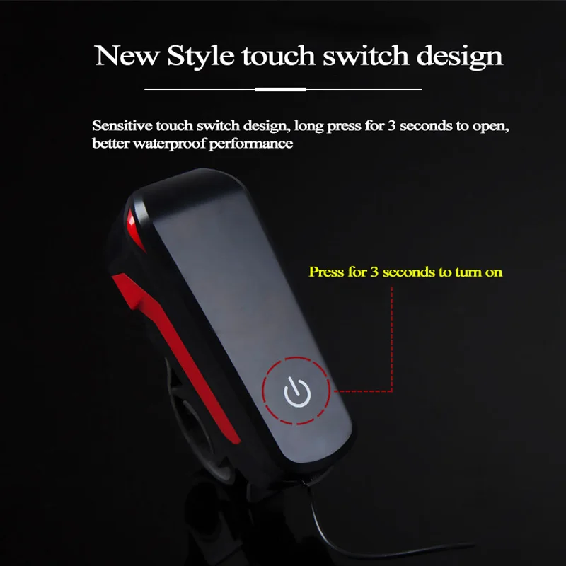 Перезаряжаемый велосипедный светильник с колокольчиком встроенный аккумулятор