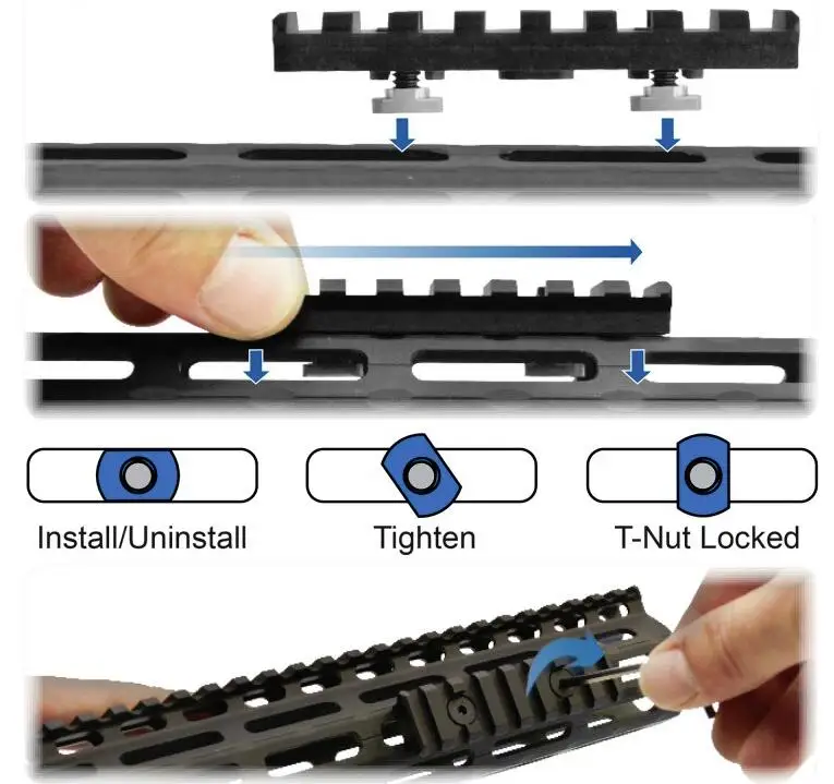 Cnc m-lok 5 слотов рельсовая панель из алюминиевого сплава Handguard Picatinny Weaver Rail боковая