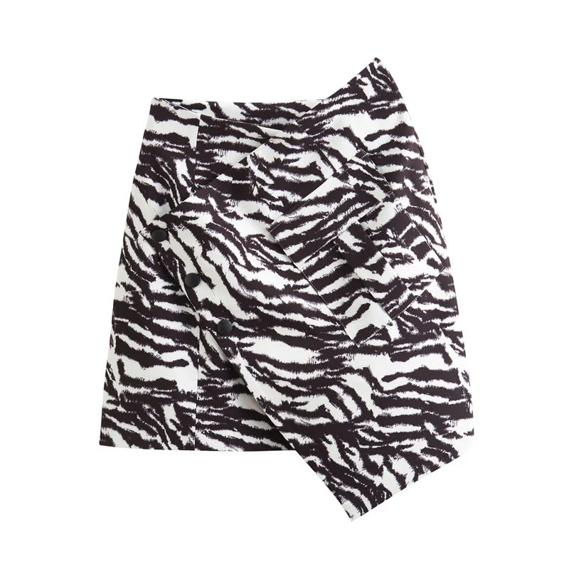 

2021 Spring and Summer Fashion Casual Striped Skirt Women High Waist Printed Hem Irregular Slim Fit Hip Skirt Women Patchwork