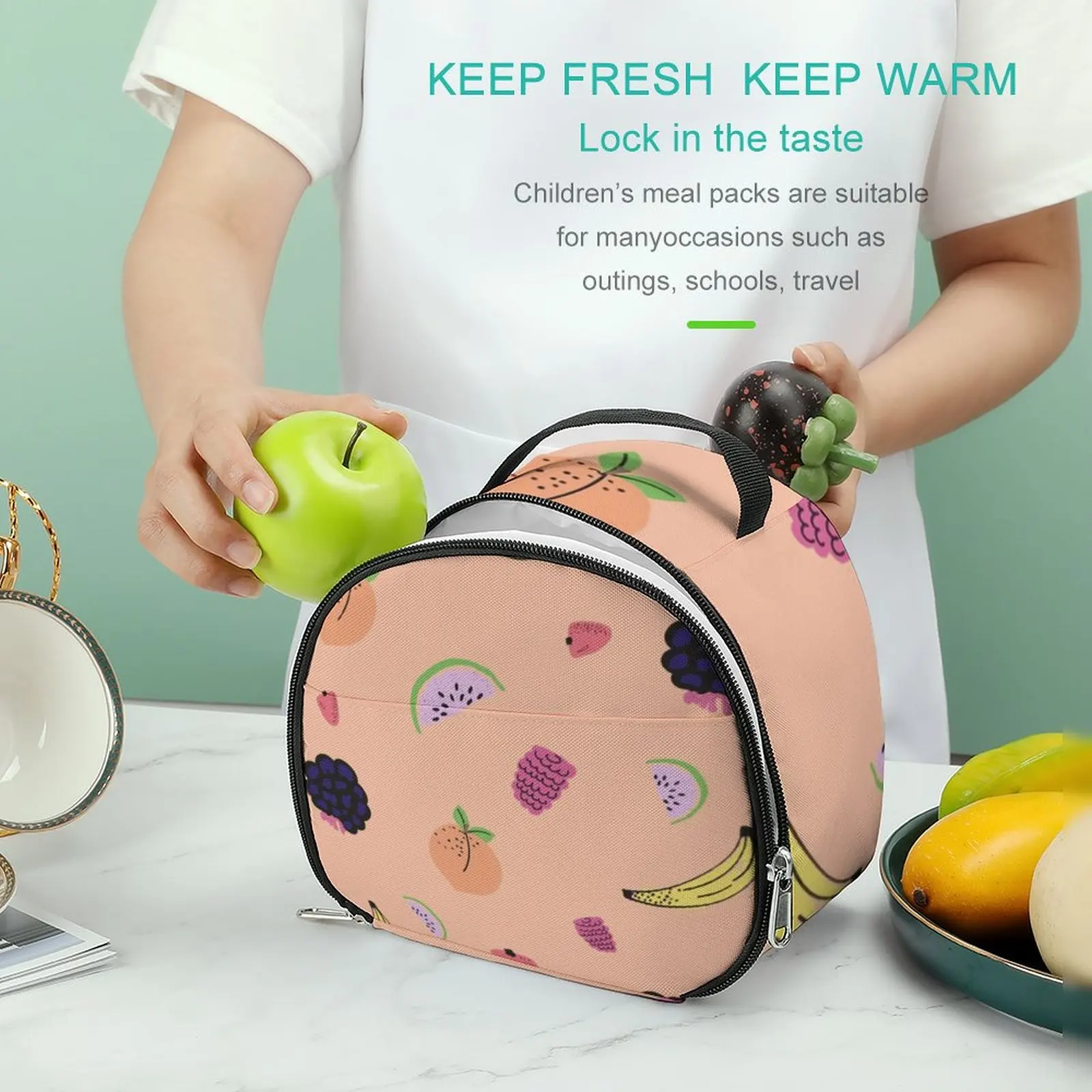 

Organism Pink High Quality Hard Wearing Lunch Bag for Kids Girls School Storage Bags