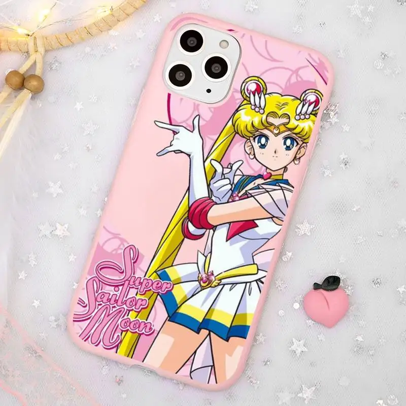 

Japan Anime Sailor Moon Princess Phone Case Candy Color Soft TPU for iPhone 11 12 mini pro XS MAX 8 7 6 6S Plus X SE 2020 XR