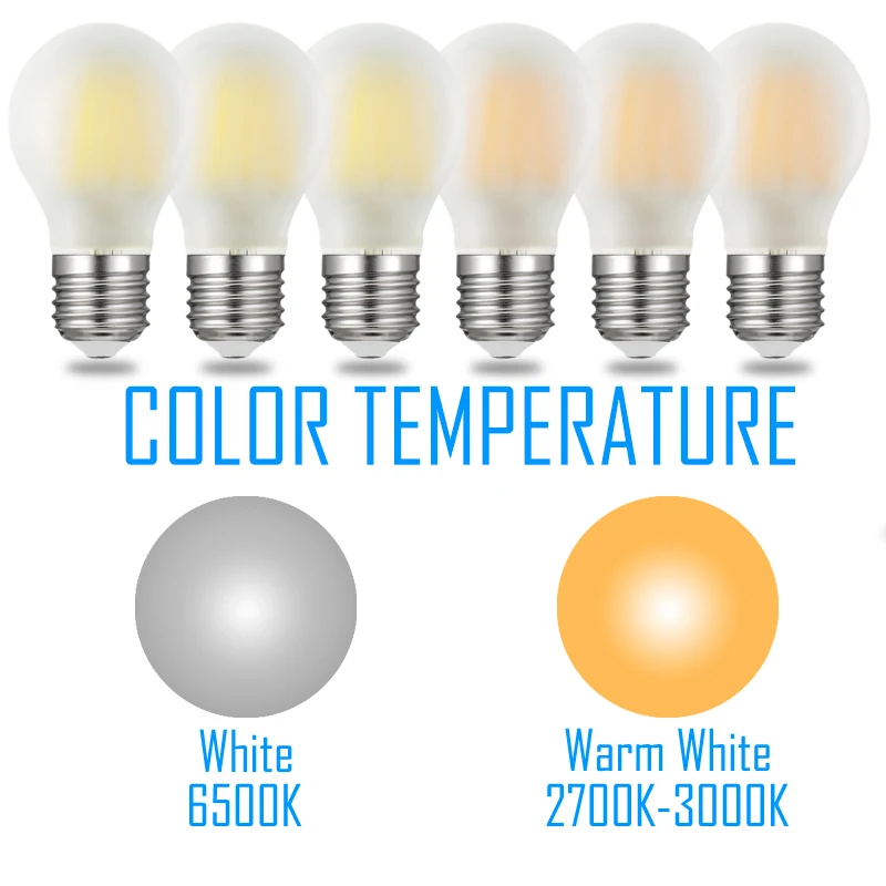 Диммируемая матовая A60 2W 4W 6W 8W Led E27 E26 Винтаж подвесной светильник в стиле ретро 110V