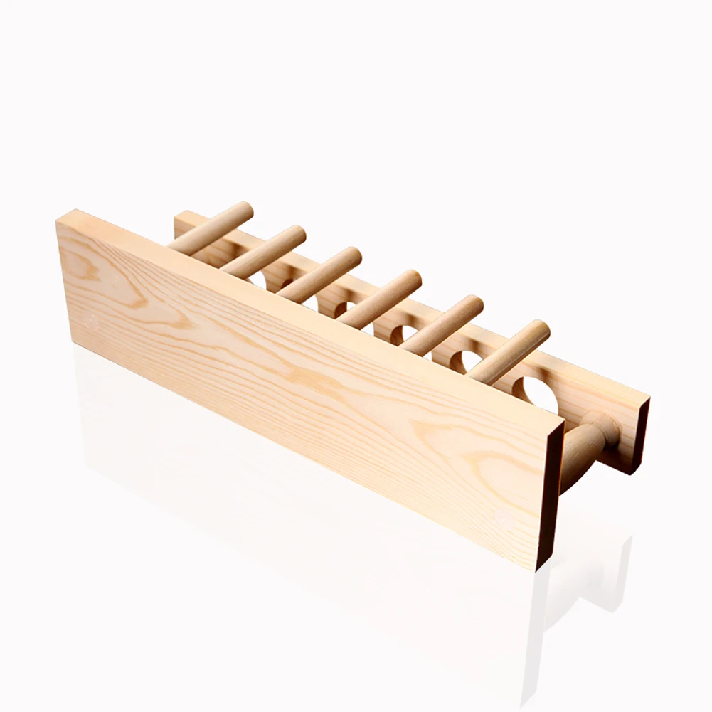 Лабораторная деревянная стойка для пробирок с 6 отверстиями двухцелевая