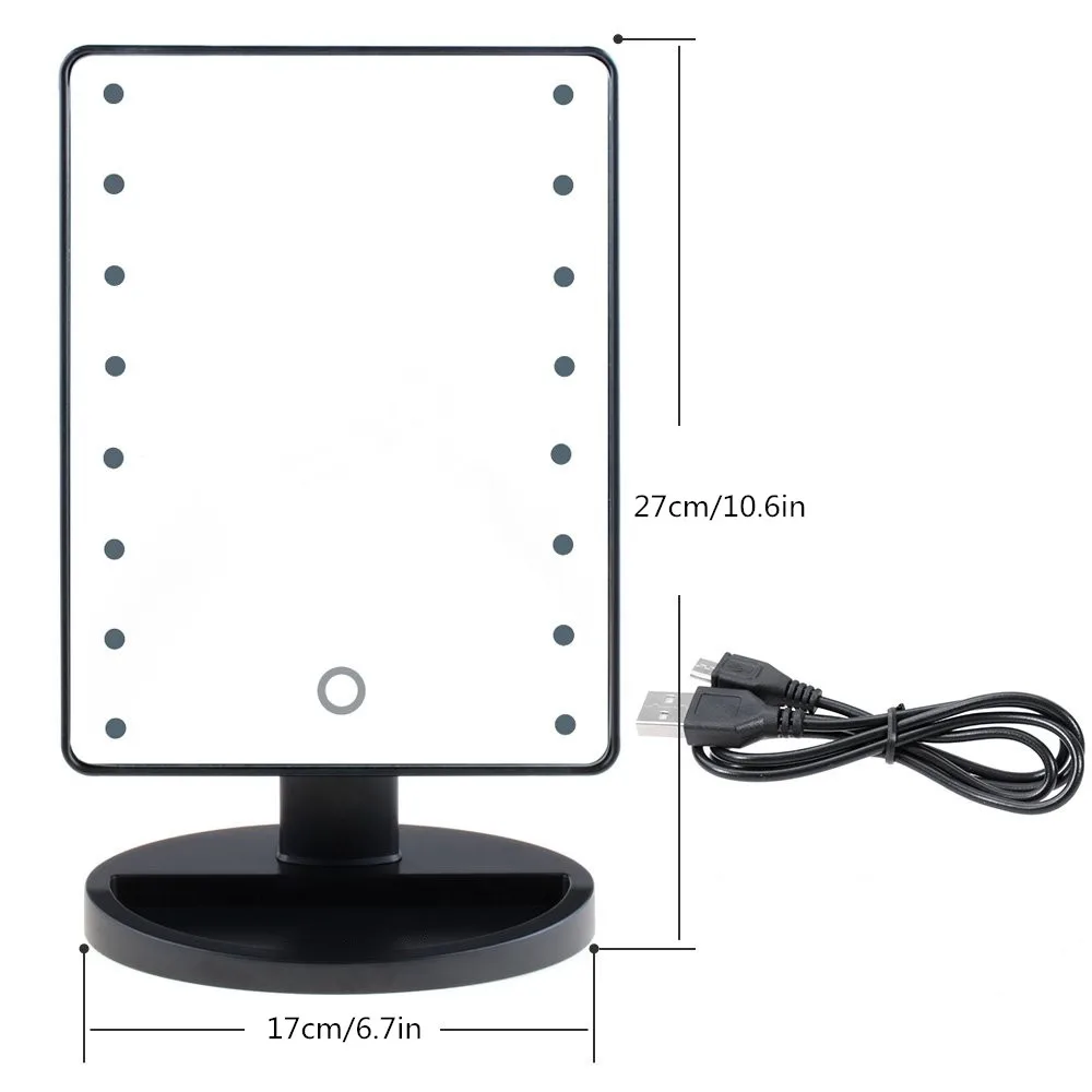 Зеркало для макияжа с светодиодный подсветкой увеличительное зеркало сенсорный