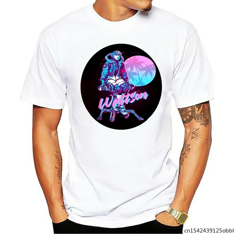 

Wattson 80s Retro Outrun Poster T Shirt Apex Summer 2021 Fashion Tops Casual Round Neck Men T-shirt Plus Size M-5XL