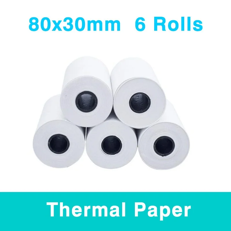 80x30x6pcs Штрих-код портативный Bluetooth тепловой POS принтер с батареей 2000Amh 90 мм/сек. USB беспроводной мобильный принтер для 80 мм термобумага - Цвет: 80x30x6pcs