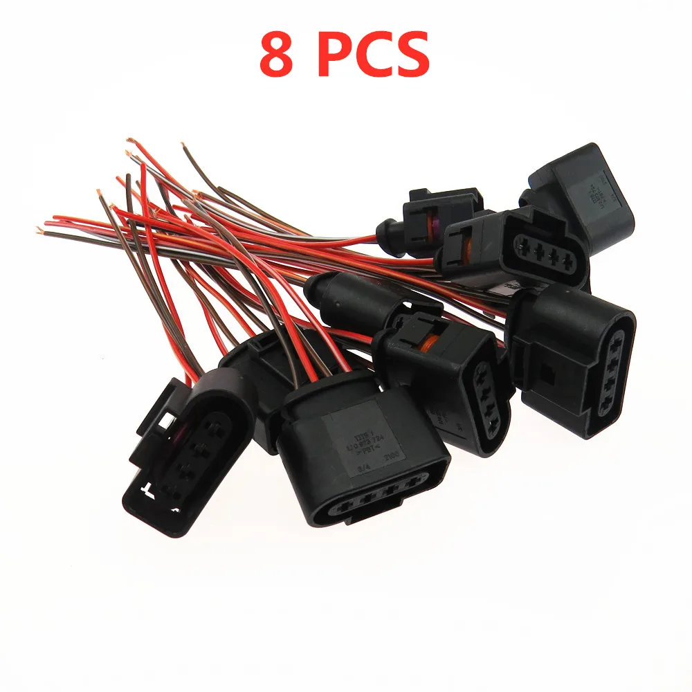 Qty8 коннектор катушки зажигания двигателя Ремонтный комплект жгут проводов 1J0973724