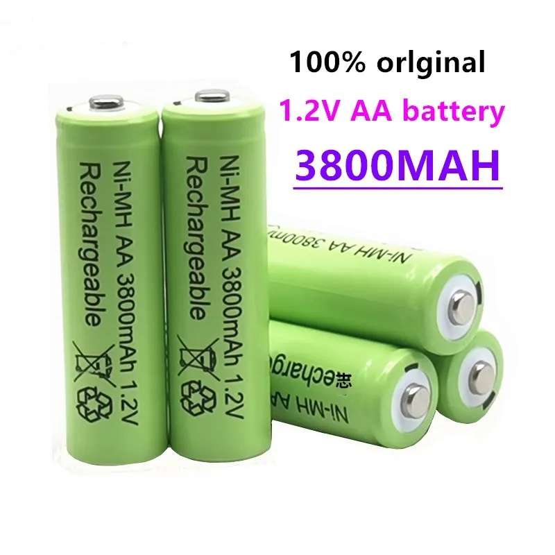 

100% Original AA 3800 mAh 1.2 V Quality rechargeable battery AA 3800 mAh Ni-MH rechargeable 1.2 V 2A battery