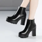 Женские ботильоны на квадратном каблуке, с острым носком, размеры 32-43