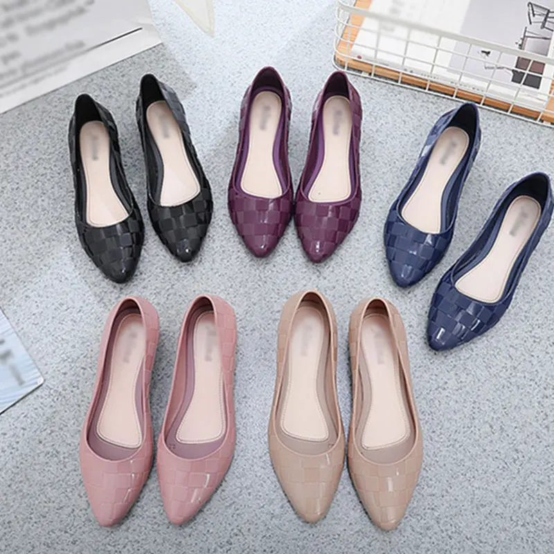 Женские нескользящие туфли заостренный носок мягкая подошва удобная летняя