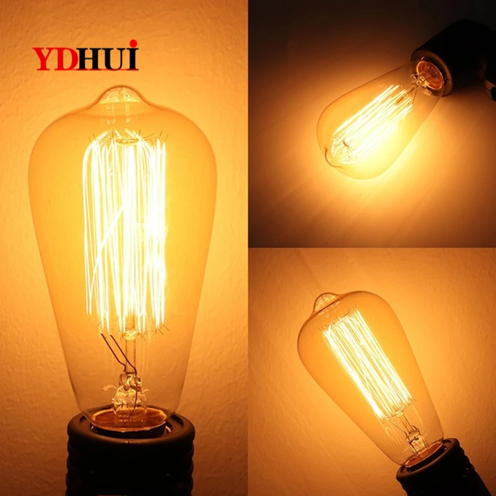 Электрическая лампочка эдисона светильник W лампа накаливания Стекло лампы