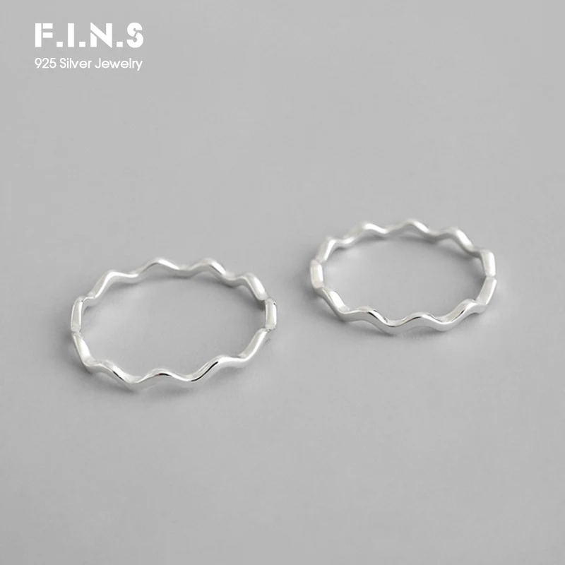 Женское кольцо F.I.N.S из стерлингового серебра 925 пробы с гладким кольцом|Кольца| |