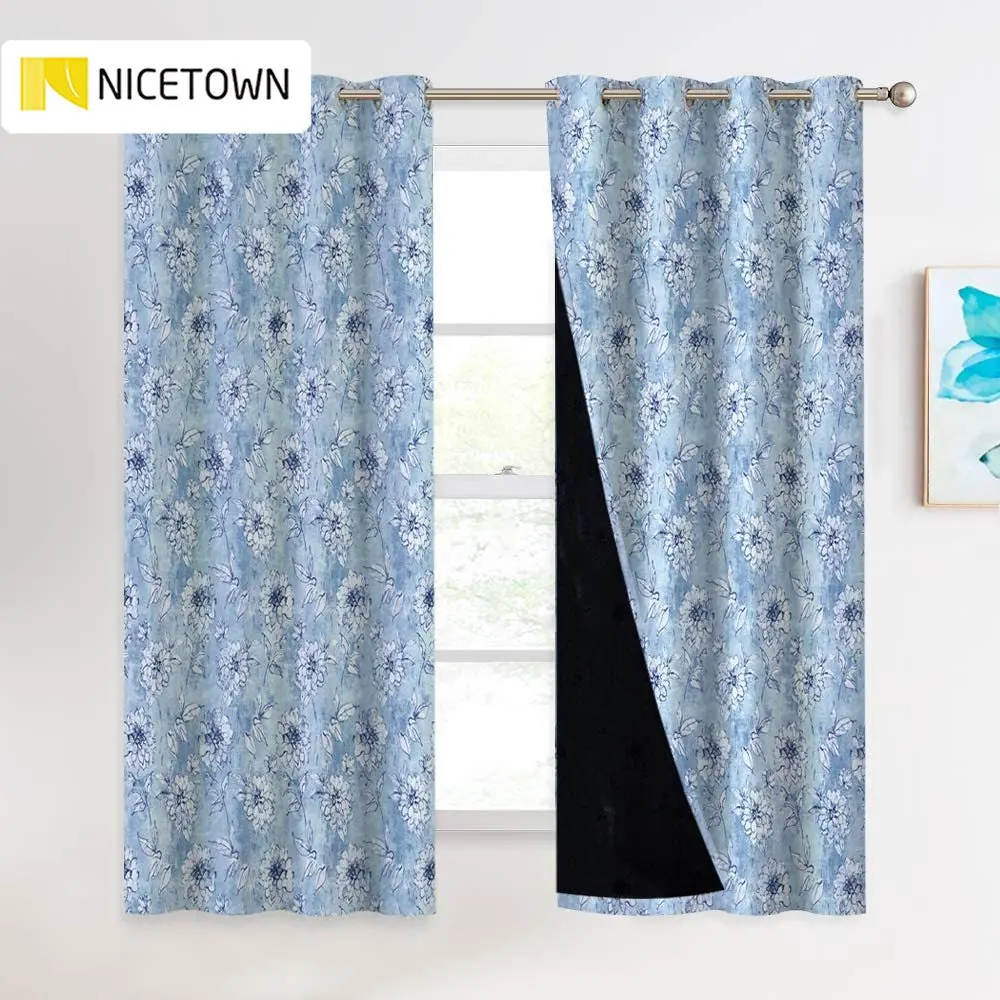 1 шт. полностью затемняющие занавески с рисунком в винтажном стиле nicecity