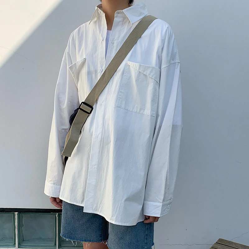 Новинка весна-осень 2020 японская промытая хлопковая рубашка с длинным рукавом