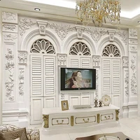 custom mural wallpaper 3d embossed white arch building wallpaper for living room bedroom kitchen waterproof canvas 3d painting