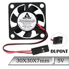 Коннектор Gdstime Dupont, 5 В, 3007, 3 см, 3007 s, 30x30x7 мм, 30 мм, охлаждающий вентилятор постоянного тока для кулера принтера Raspberry