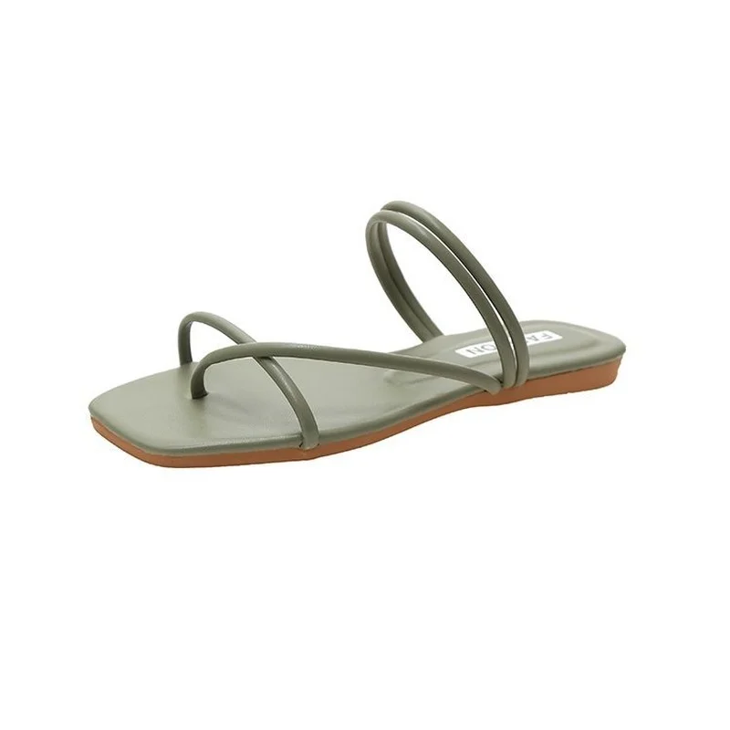 

Korean Version of 2021 Summer New Ladies Sandals Toe Comfortable Flat Shoes Fashion Casual Wear Non-slip Beach Shoes Flip Flops