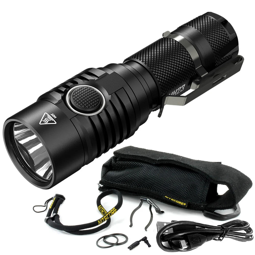 Продажа Перезаряжаемый миниатюрный светодиодный фонарик NITECORE MH23, 1800 лм, CREE XHP35, с аккумулятором 18650 для самообороны, поиска, кемпинга Продажа Перезаряжаемый миниатюрный светодиодный фонарик NITECORE MH23, 1800 лм, CREE XHP35, с аккумулятором 18650 для самообороны, поиска, кемпинга