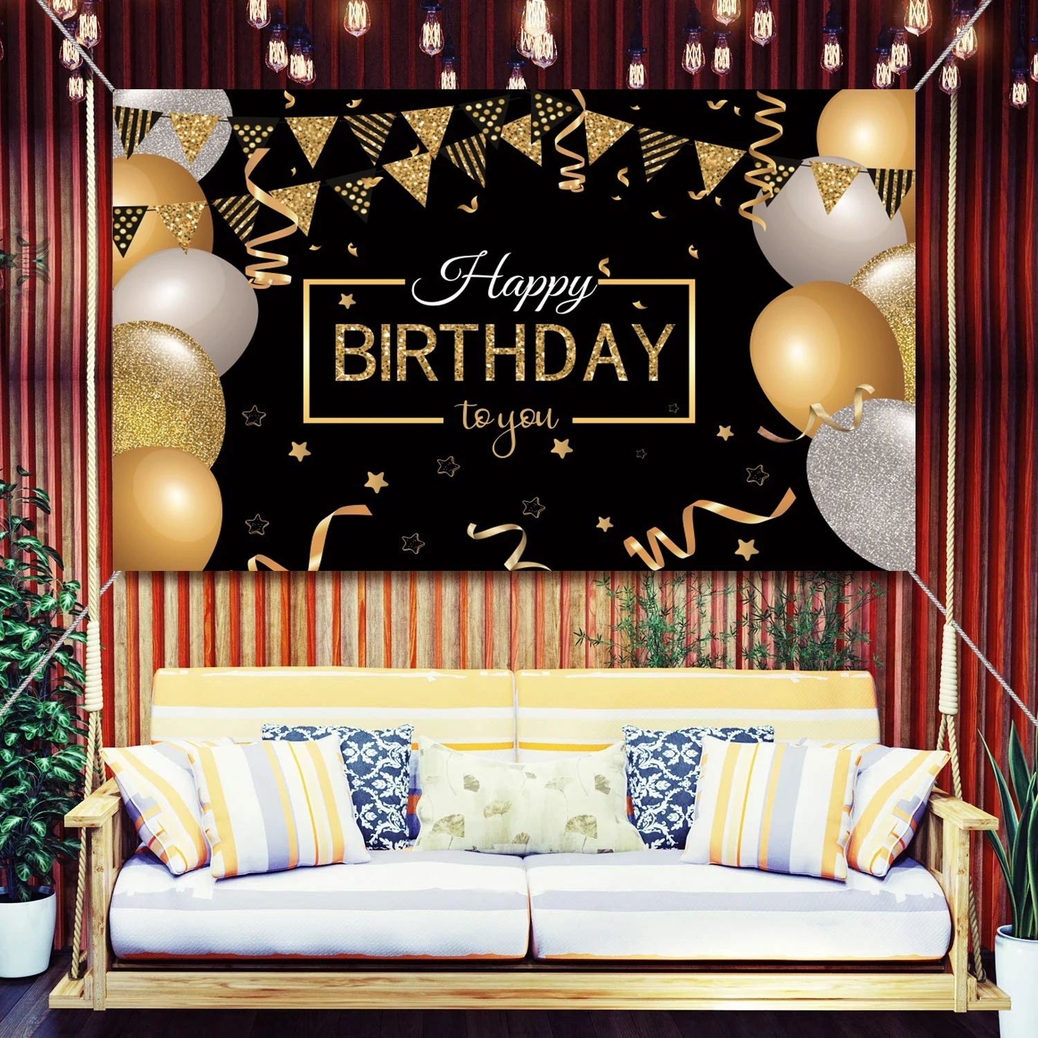 Черный золотой фон для фотосъемки с изображением женщин и мужчин на день