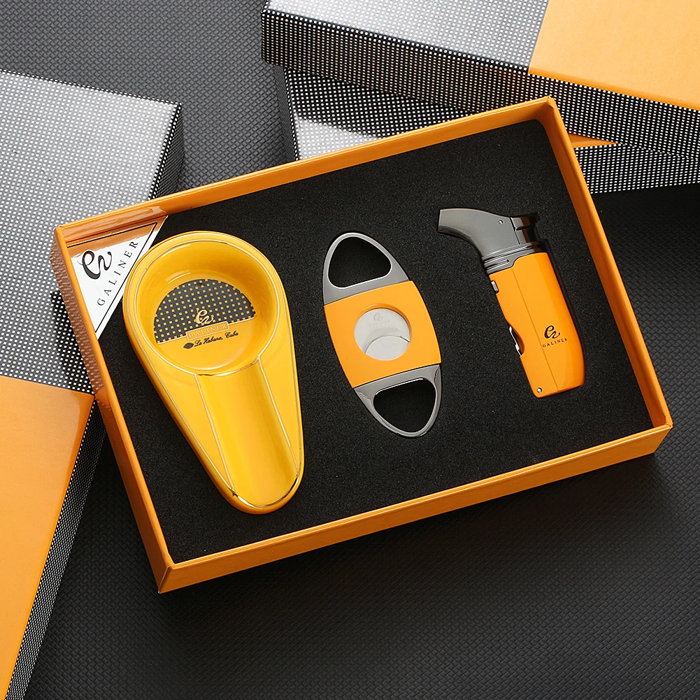 Набор аксессуаров для сигар GALINER металлическая Бутановая газовая зажигалка