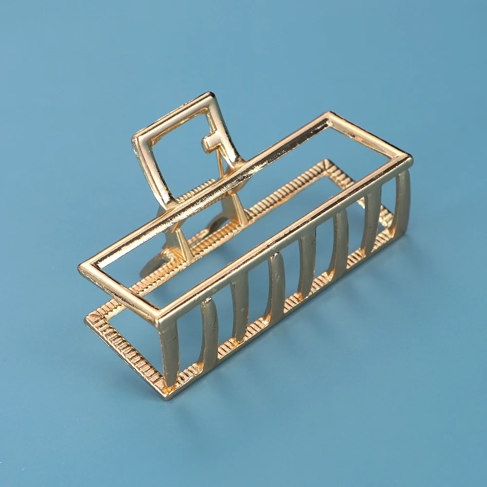 Новые модные женские золотые геометрические Простые полые заколки для волос из