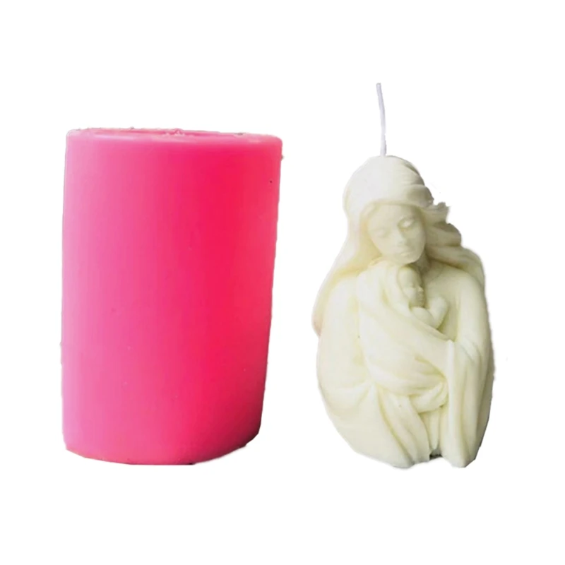 

L5YA 3D Mother Child Portrait Candle Epoxy Resin Mold Aromatherapy Plaster Silicone Mould DIY Crafts Ornaments Casting Tools