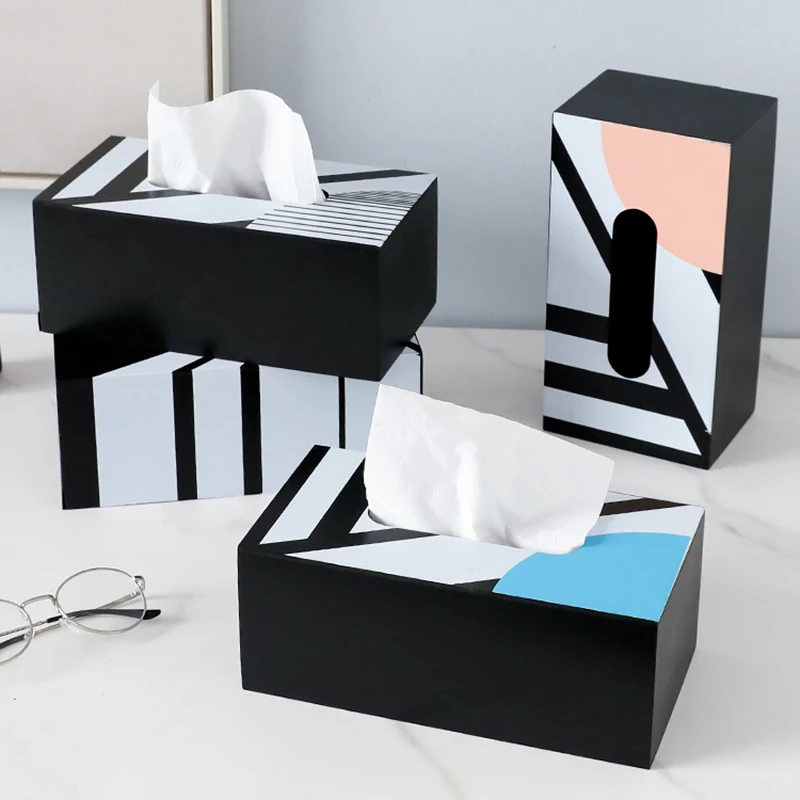 

Creative Nordic Tissue Boxes Wood Cover Modern Ecoco Napkin Box Europe Home Office Bedroom Paper Boite Mouchoir Home Accessories